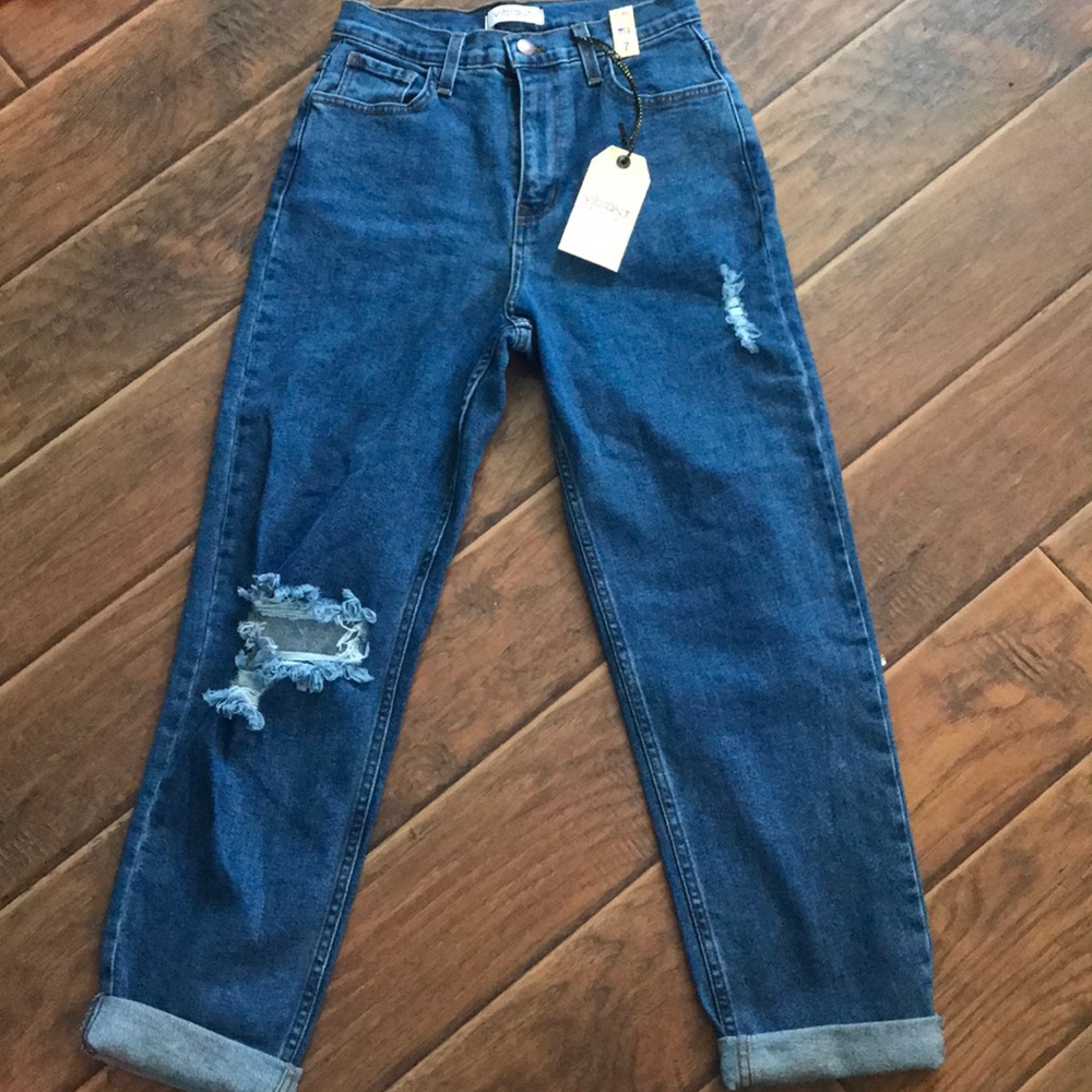 distressed high waisted pants